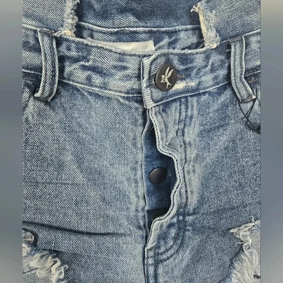 NWT Rocky rollers high cut notch waist distressed‎ jean shorts size 29 - Picture 4 of 7
